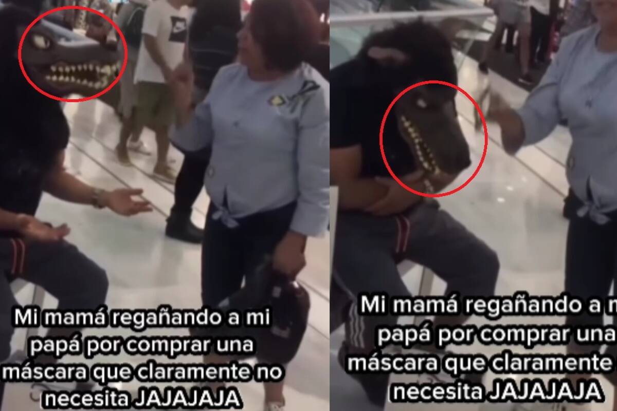 Mujer regaña a su esposo por comprar una máscara de lobo, pero él se niega a quitársela y causa risas