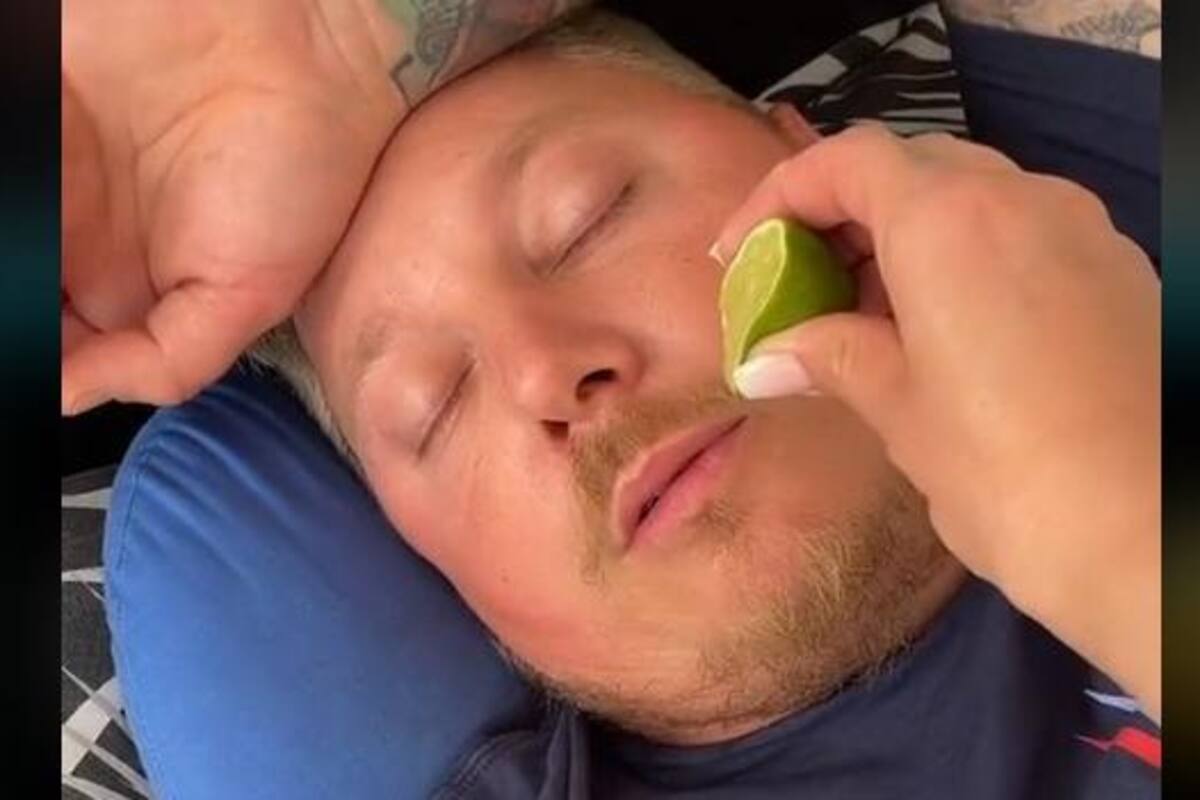 VIRAL: Mujer le da jugo de limón a su esposo mientras duerme y esta es su reacción