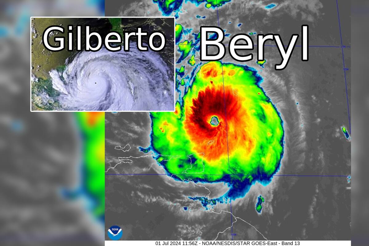 El destructor Huracán que tuvo una trayectoria como Beryl; conoce a Gilberto