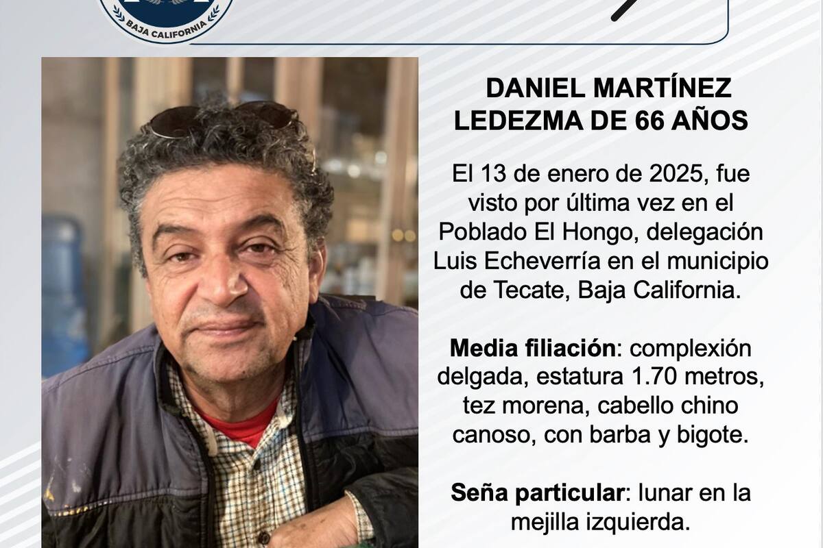 Se busca a Daniel Martínez Ledezma de 66 años