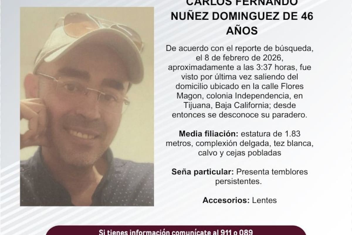 Se busca a Carlos Fernando Nuñez Domínguez de 46 años