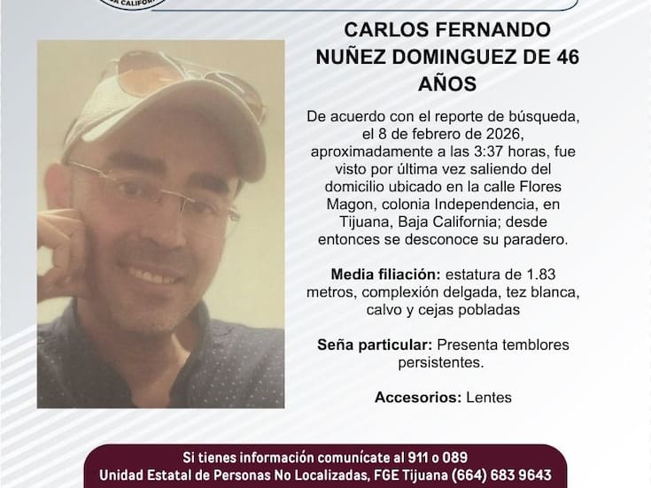 Se busca a Carlos Fernando Nuñez Domínguez de 46 años