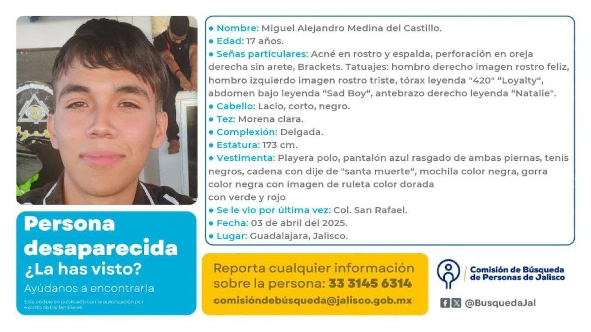 Ficha de desaparición. | Cortesía