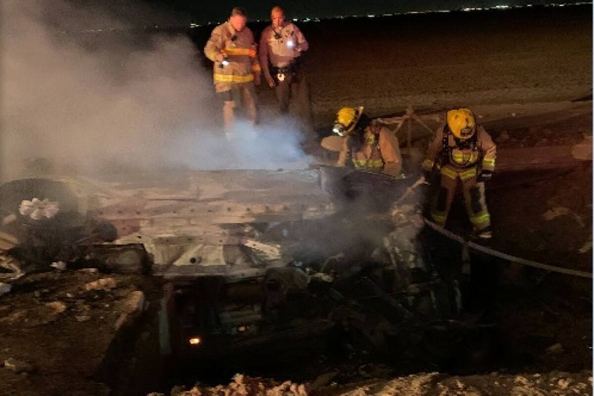 Muere automovilista tras choque e incendio de auto en Somerton