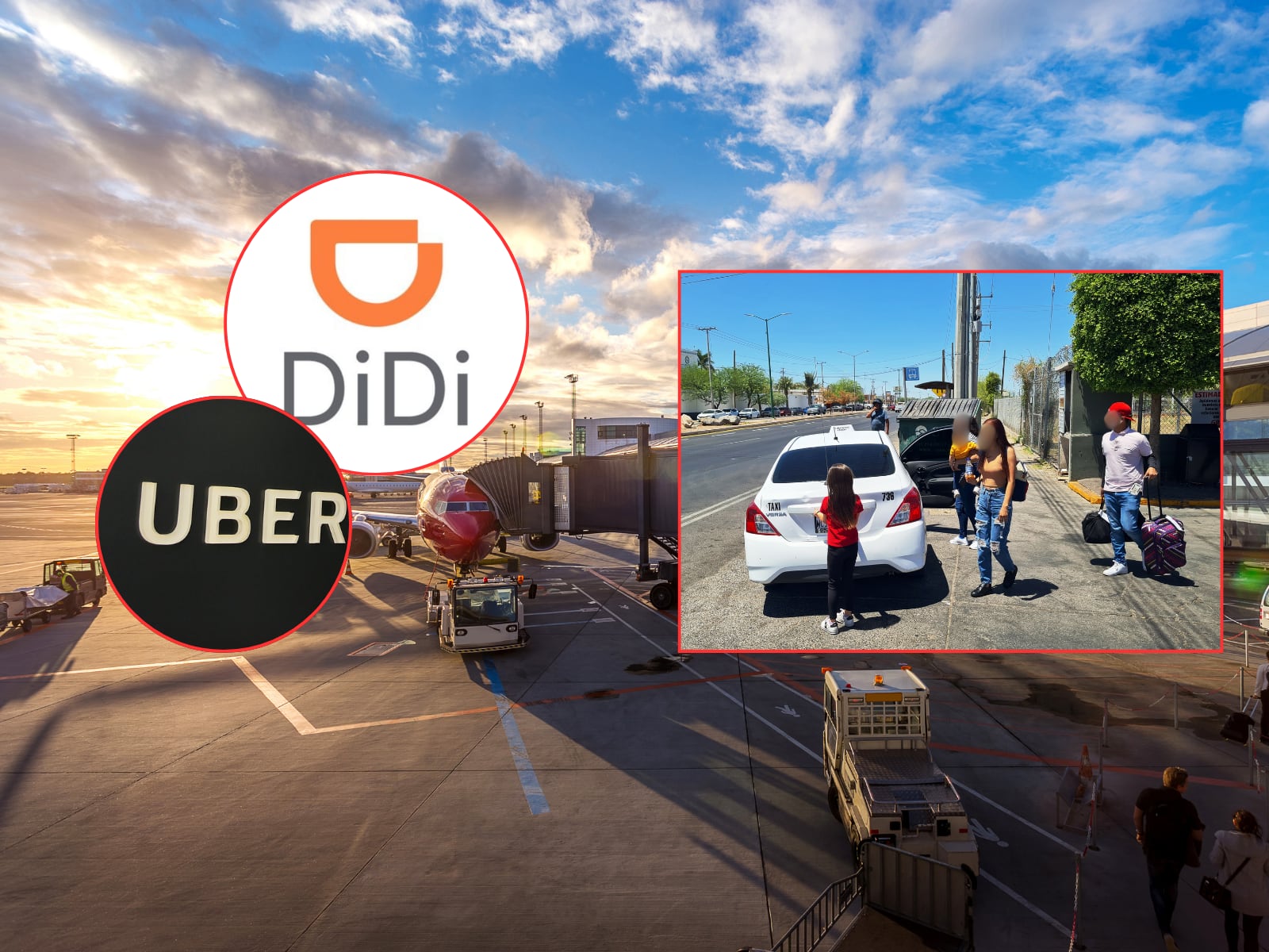 Didi y Uber en aeropuerto.