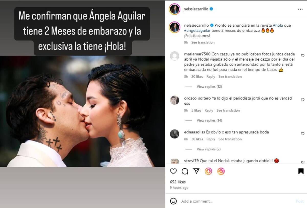 Ángela Aguilar estaría embarazada de dos meses. Instagram.