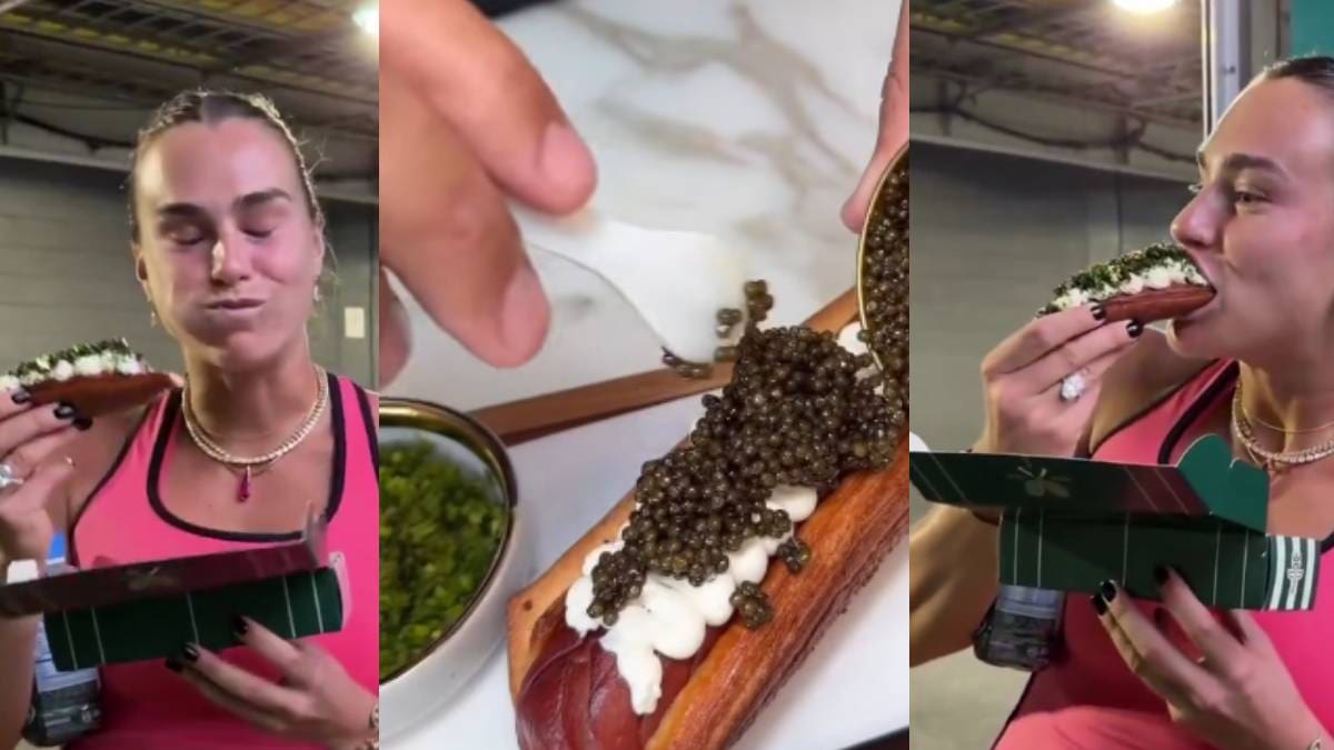 ‘Golden Glizzy’, el hot dog de más de 100 dólares que está arrasando en el Miami Open: Contiene caviar, wagyu australiano y láminas de oro; la número 1 del mundo Aryna Sabalenka lo probó y así reaccionó