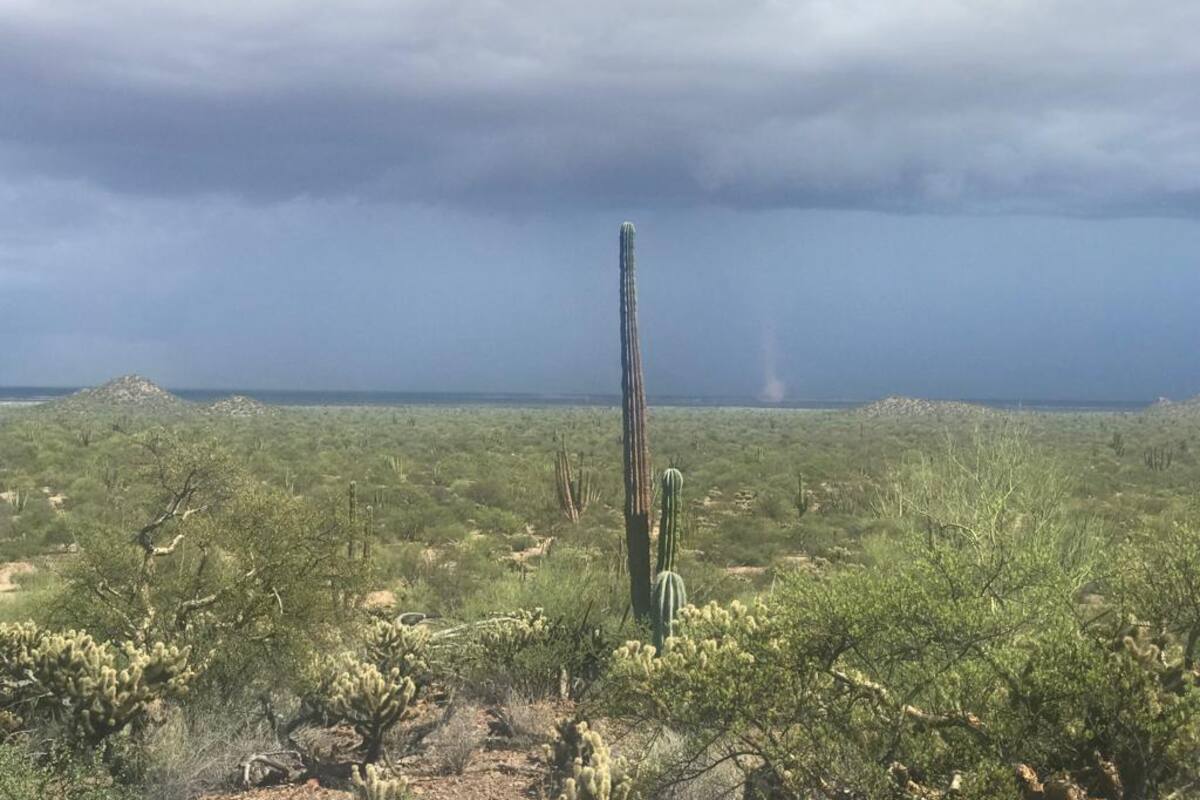 Captan tornado desde Kino por vientos de "Lorena"