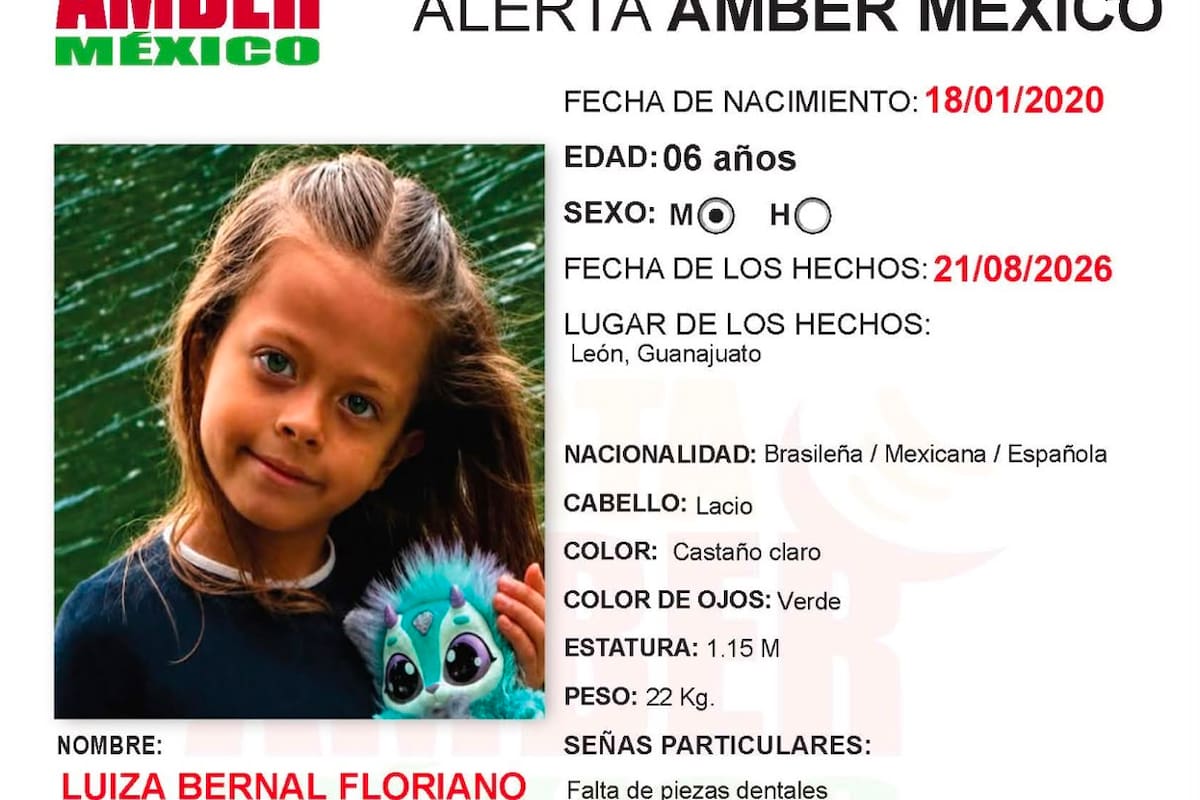Activan alerta Amber por Luiza Bernal Floriano de 6 años de edad