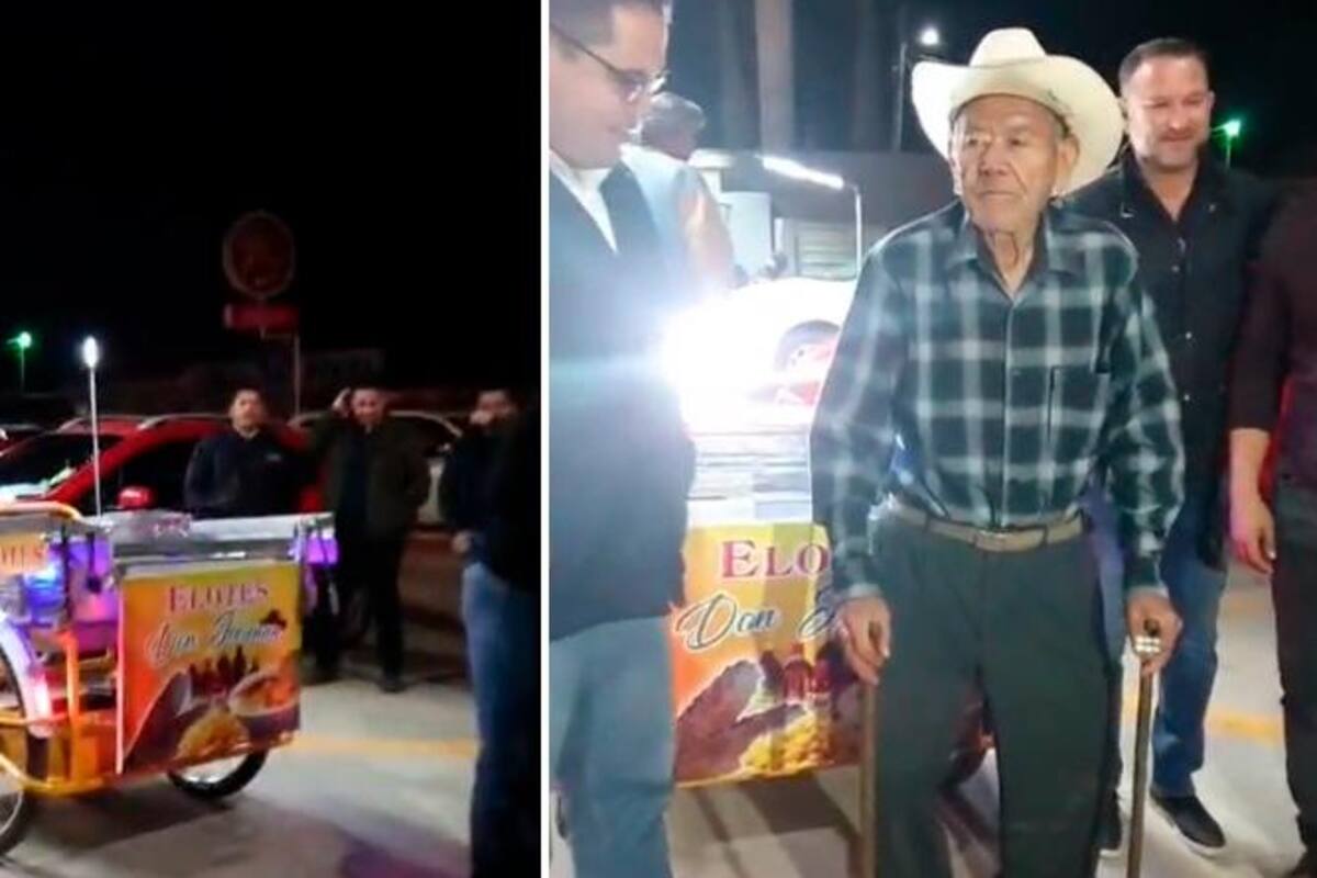 Sorprenden con nuevo triciclo a Don Joaquín, elotero de 84 años