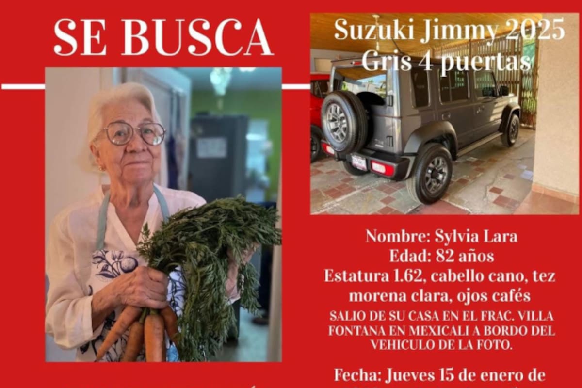 Buscan a Sylvia, adulta mayor desaparecida tras salir de su casa