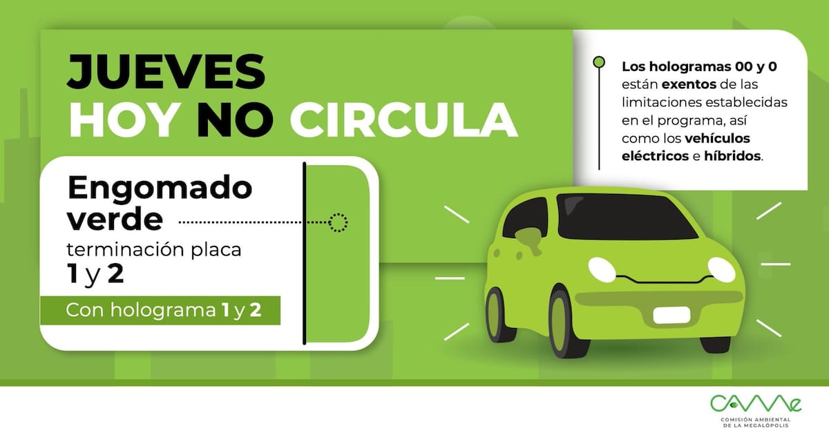 Este jueves no circulan los autos con engomado verde. | Especial