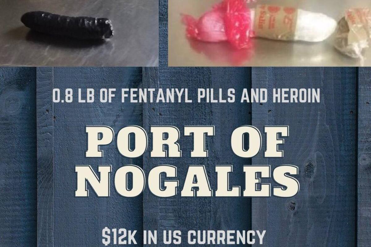 Drogas y 12 mil dólares en efectivo aseguran en la garita de Nogales