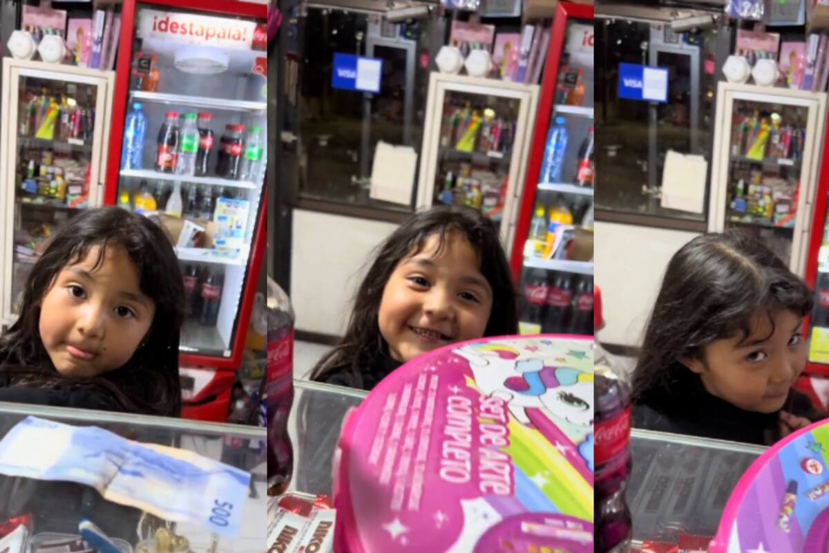 VIDEO: niña se vuelve viral tras gastarse la feria de su mamá en una tienda al comprar juguetes
