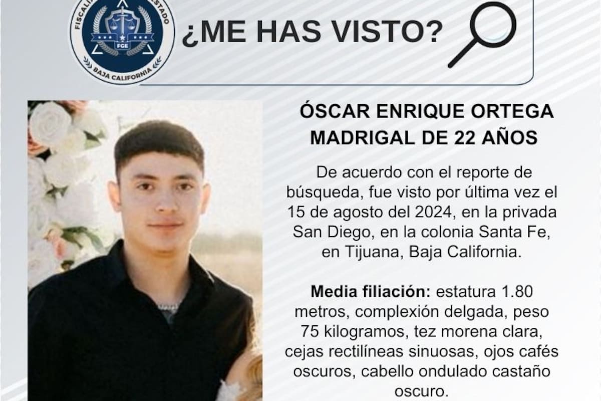 Se busca a Óscar Enrique Ortega Madrigal de 22 años