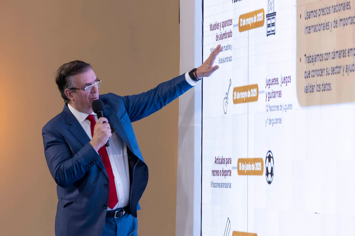 Cuauhtémoc, Ciudad de México. 05 de mayo 2025. La presidenta constitucional de los Estados Unidos Mexicanos, Marcelo Ebrard Casubón, secretario de Economía. Foto: Gabriel Monroy/Presidencia