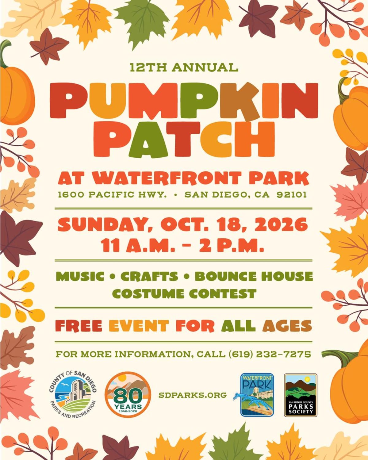 Waterfront Park será sede de una fiesta de Halloween con calabazas gratis para menores de 17 años. Foto: Cortesía
