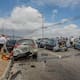 Seis autos y una motocicleta involucrados: así fue la aparatosa carambola en Tijuana