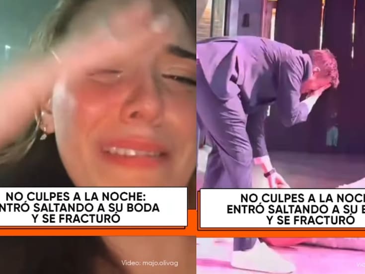 Novia entra saltando a su boda y se fractura el coxis ante la mirada de todos sus invitados