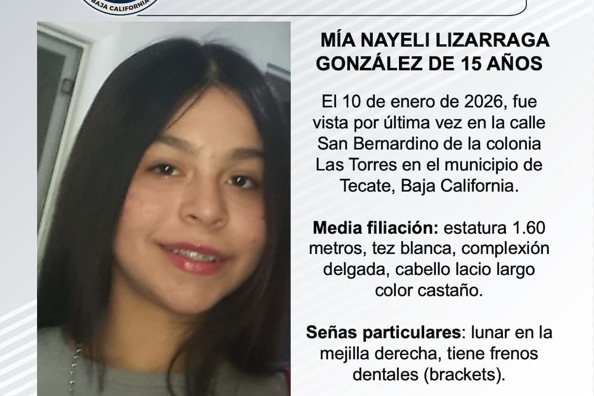 Se busca a Mía Nayeli Lizarraga González de 15 años de edad