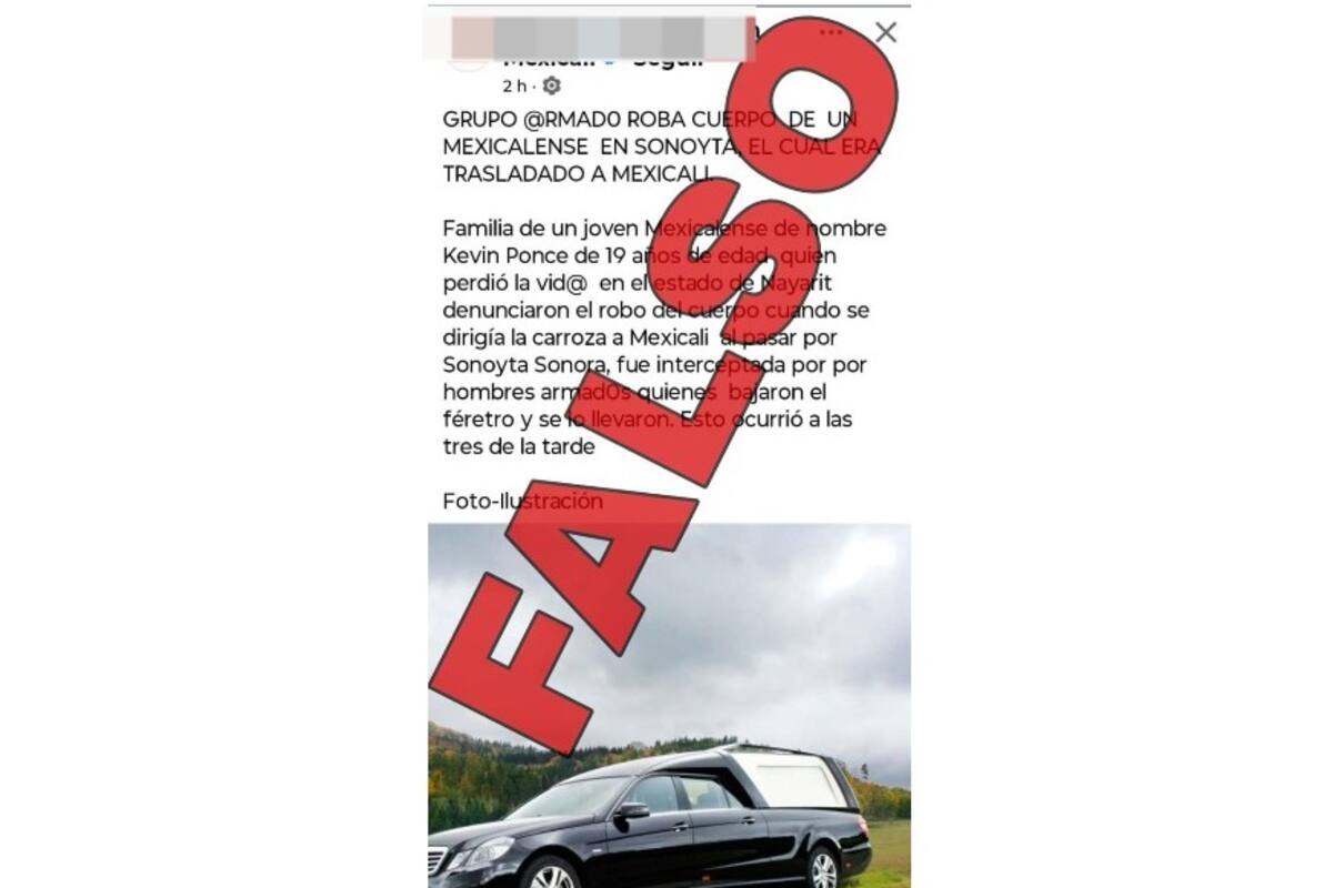 Es falso el robo de un cuerpo en Sonoyta; Fiscalía aclara información difundida en redes