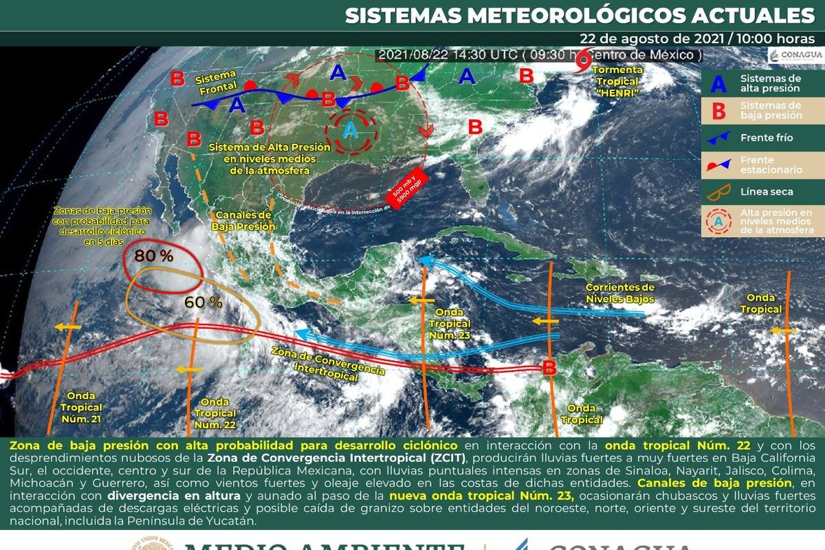 Clima en México: Alertan por fuertes lluvias en Colima, Guerrero, Jalisco, Michoacán, Nayarit y Sinaloa