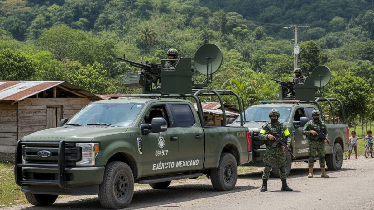 Patrullas clonadas del Ejército Mexicano aparecen en operativo en la Chiapas, autoridades aseguran vehículos militares falsos usados por grupo criminal