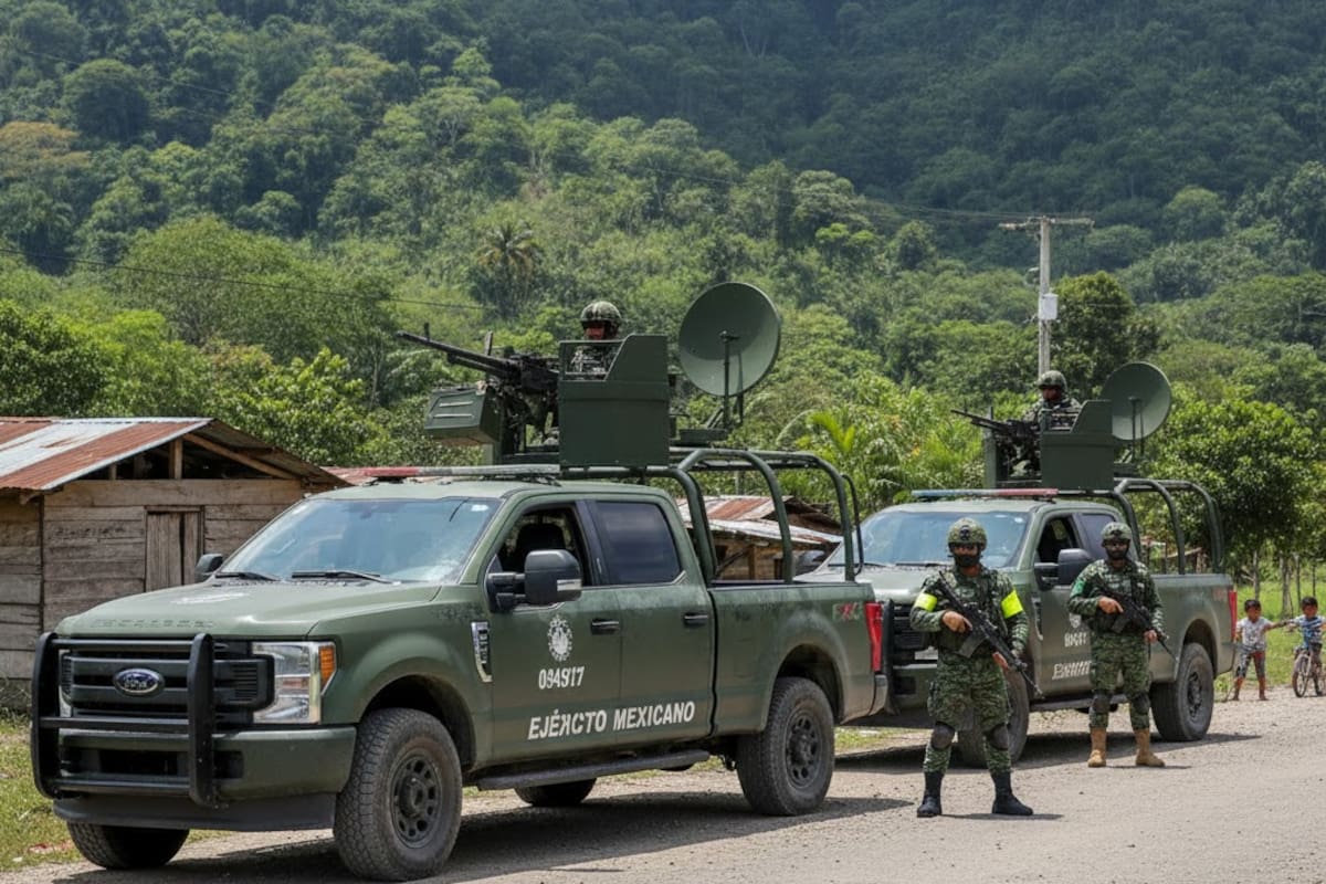 Patrullas clonadas del Ejército Mexicano aparecen en operativo en la Chiapas, autoridades aseguran vehículos militares falsos usados por grupo criminal