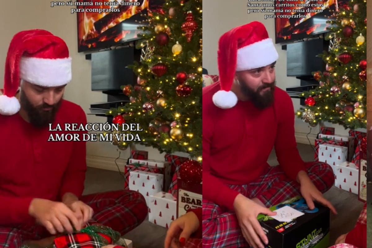 Así reaccionó este hombre tras abrir un regalo que pedía cuando era niño; sus padres no tenían dinero