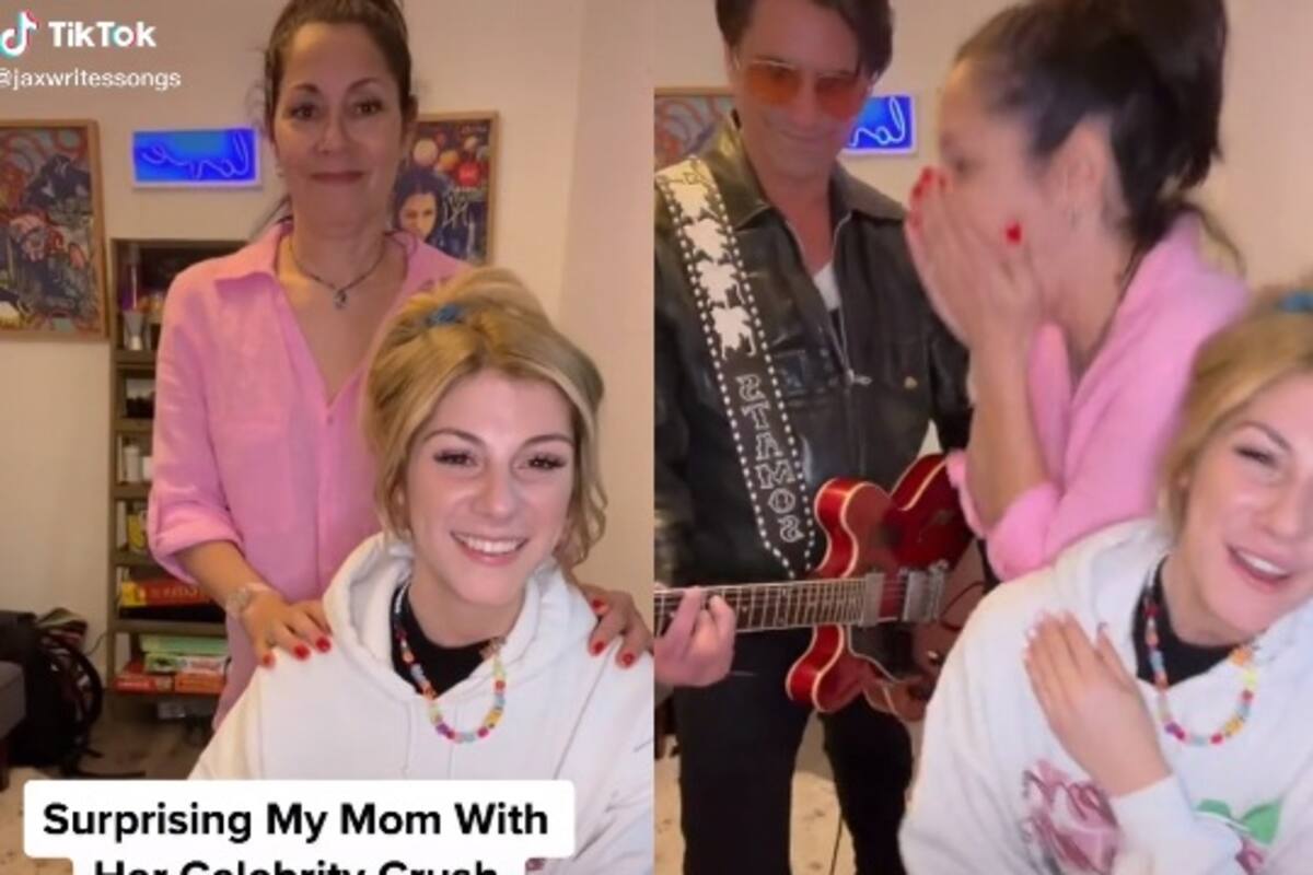 Tiktoker da sorpresa a su mamá presentándole a su amor platónico famoso