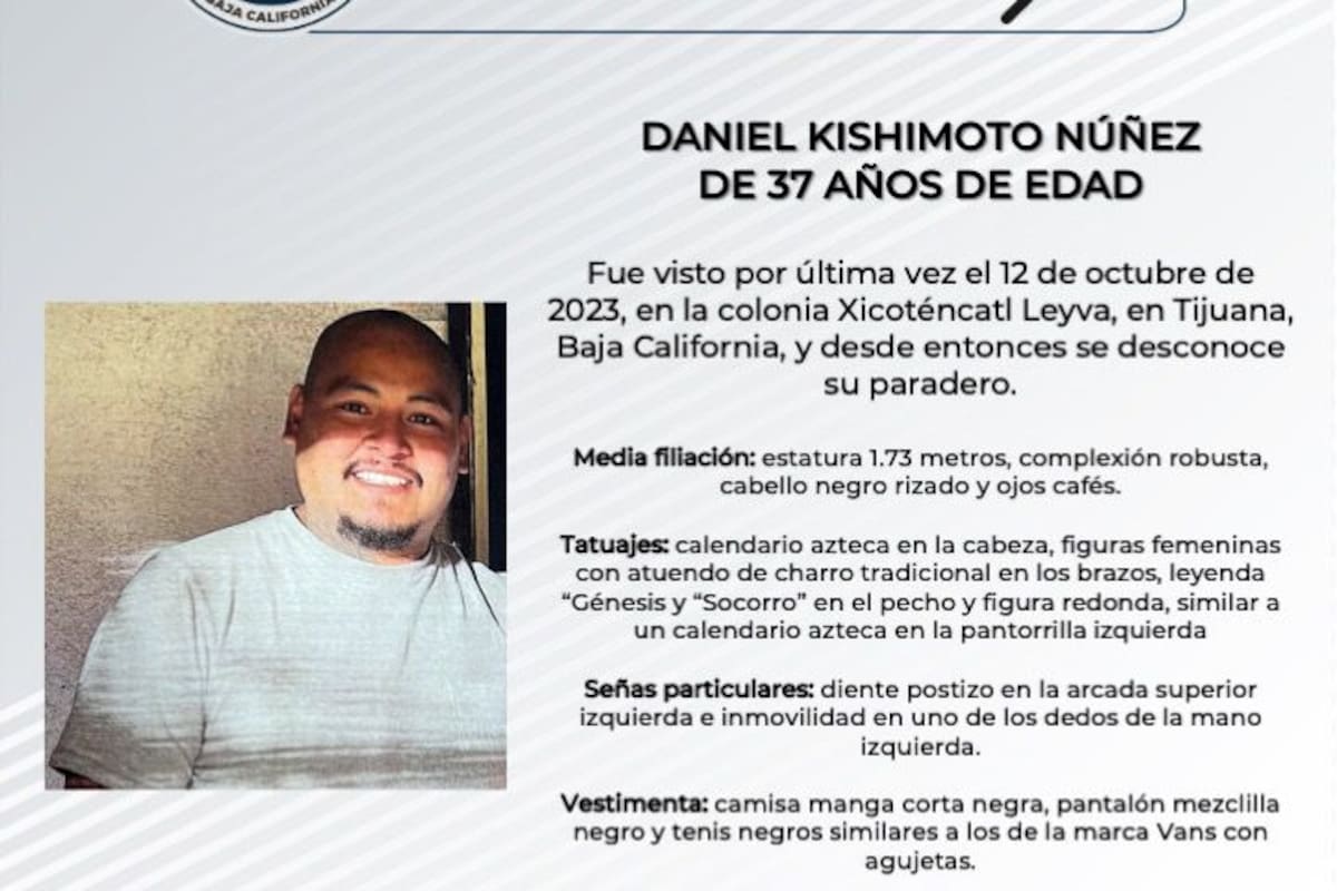 Se busca a Daniel Kishimoto Núñez de 37 años