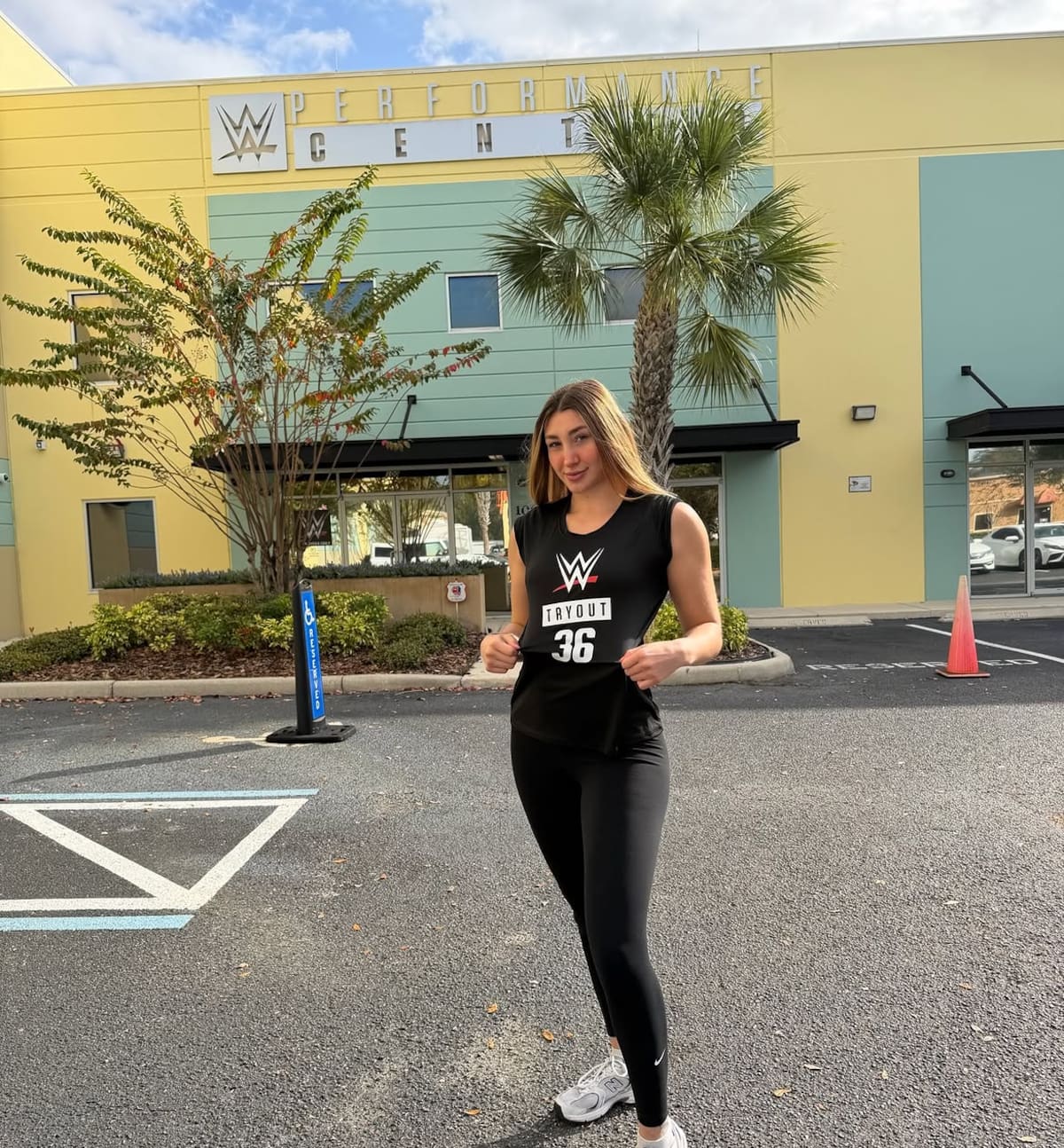 Regina Tarin en su tercera sesión en los tryouts de la WWE en Florida. (Foto: IG @regina_tarin)