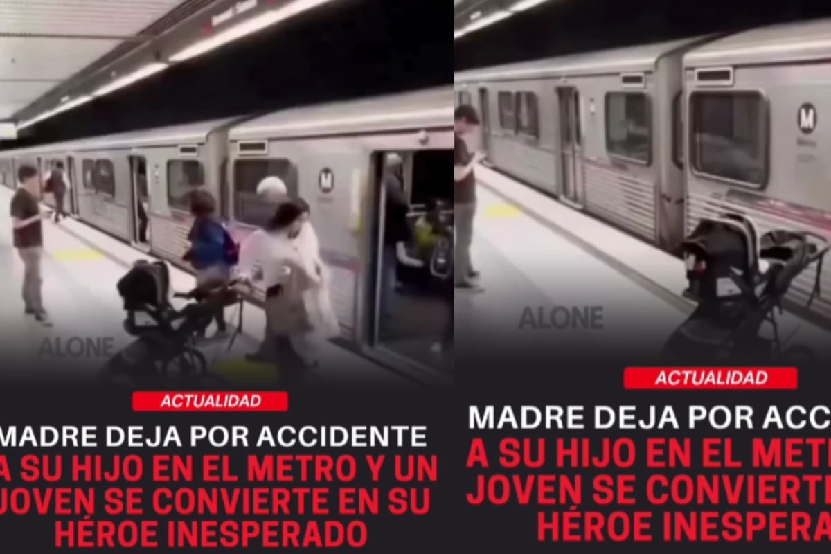 Impactante: mujer intenta subir al Metro con su bebé y queda atrapada dentro, dejándolo afuera