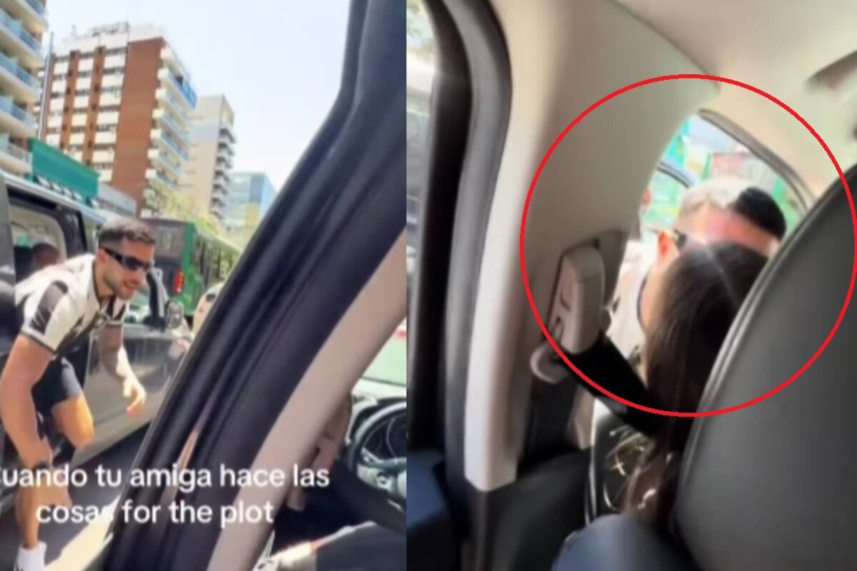 Jóvenes animan a su amiga a besarse con un desconocido en pleno tráfico