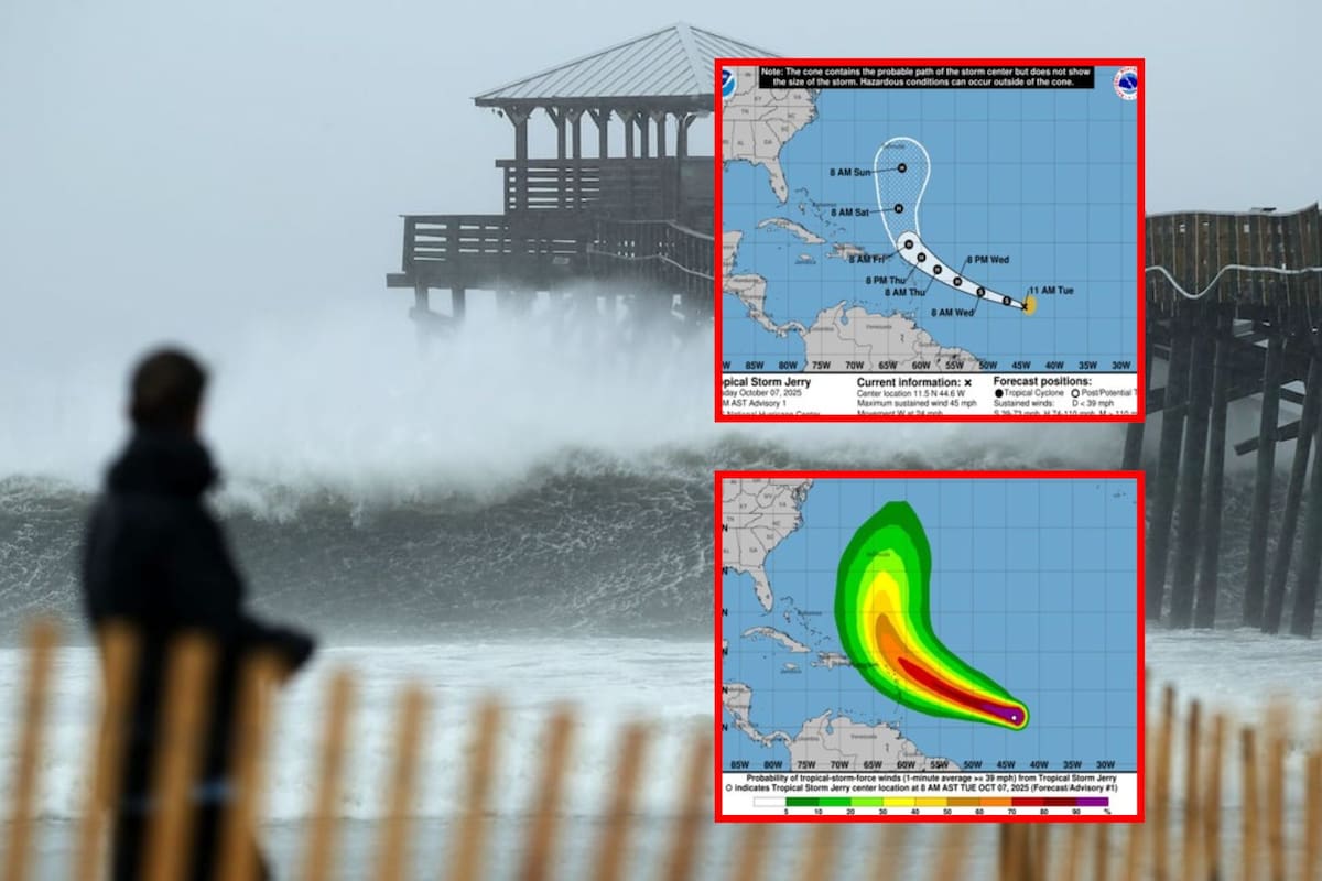 Tormenta tropical “Jerry” se forma en el Atlántico; podría convertirse en huracán en 48 horas