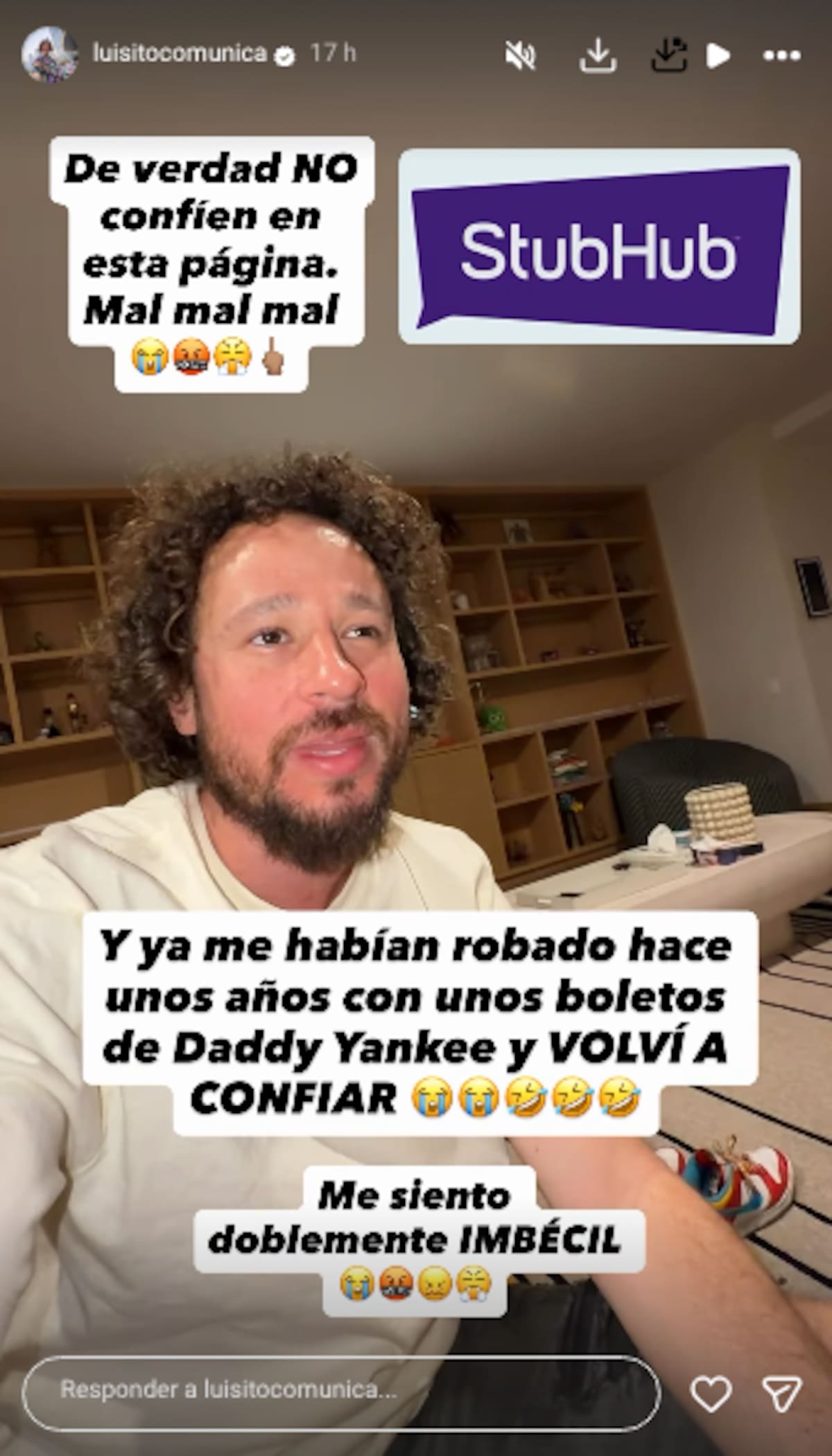 Luisito Comunica denuncia nueva estafa por más de 20 mil pesos al intentar comprar boletos en reventa digital | Captura de pantalla