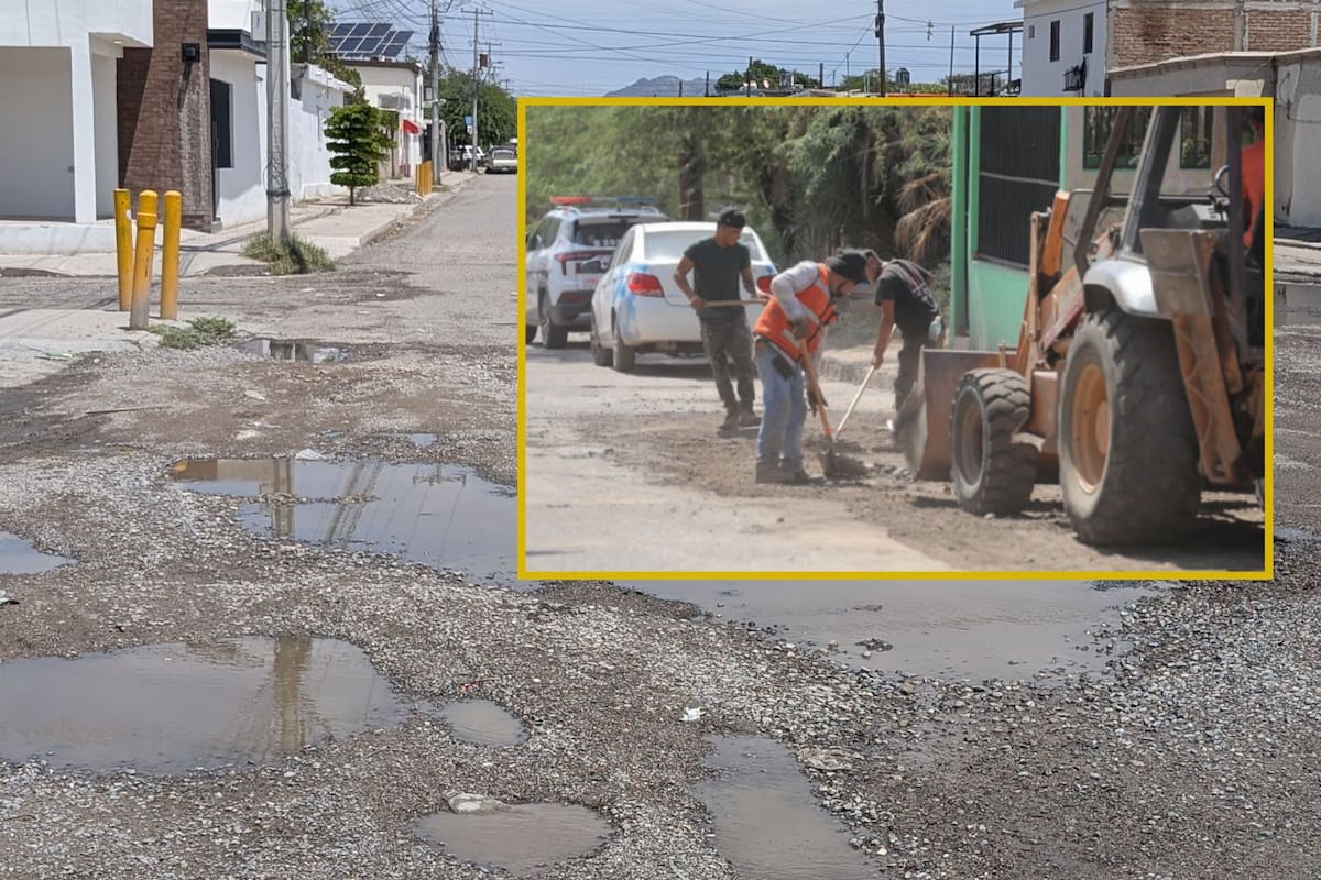 Trabajan día y noche para tapar baches en Hermosillo