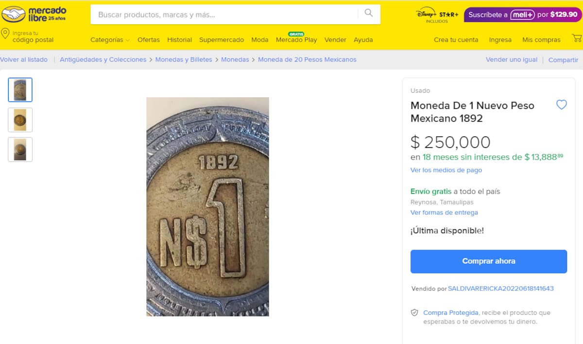 La moneda de un nuevo peso se vende en Internet hasta por 250 mil pesos, por error en número de año de acuñación