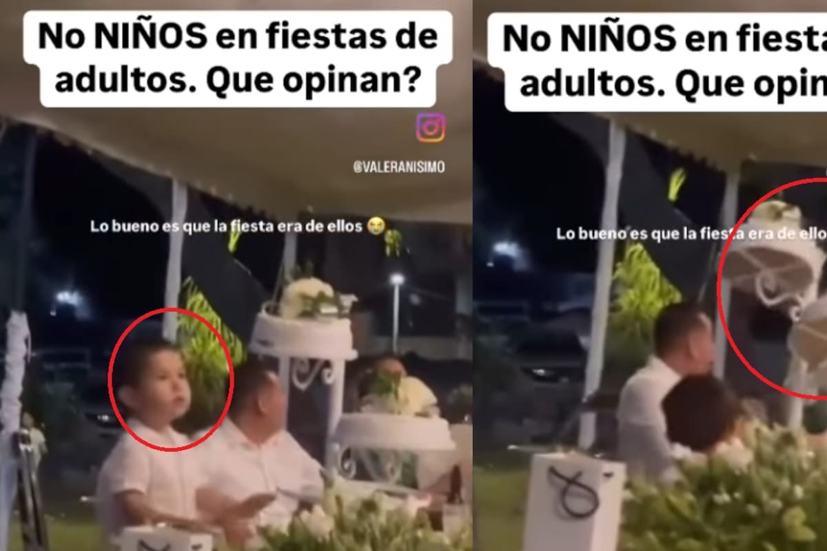 “Dejaron sin pastel a los novios.”: Niños tiran el centro donde estaban los pisos de pastel en plena boda