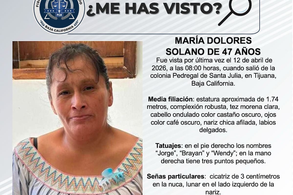 Se busca a María Dolores Solano de 47 años