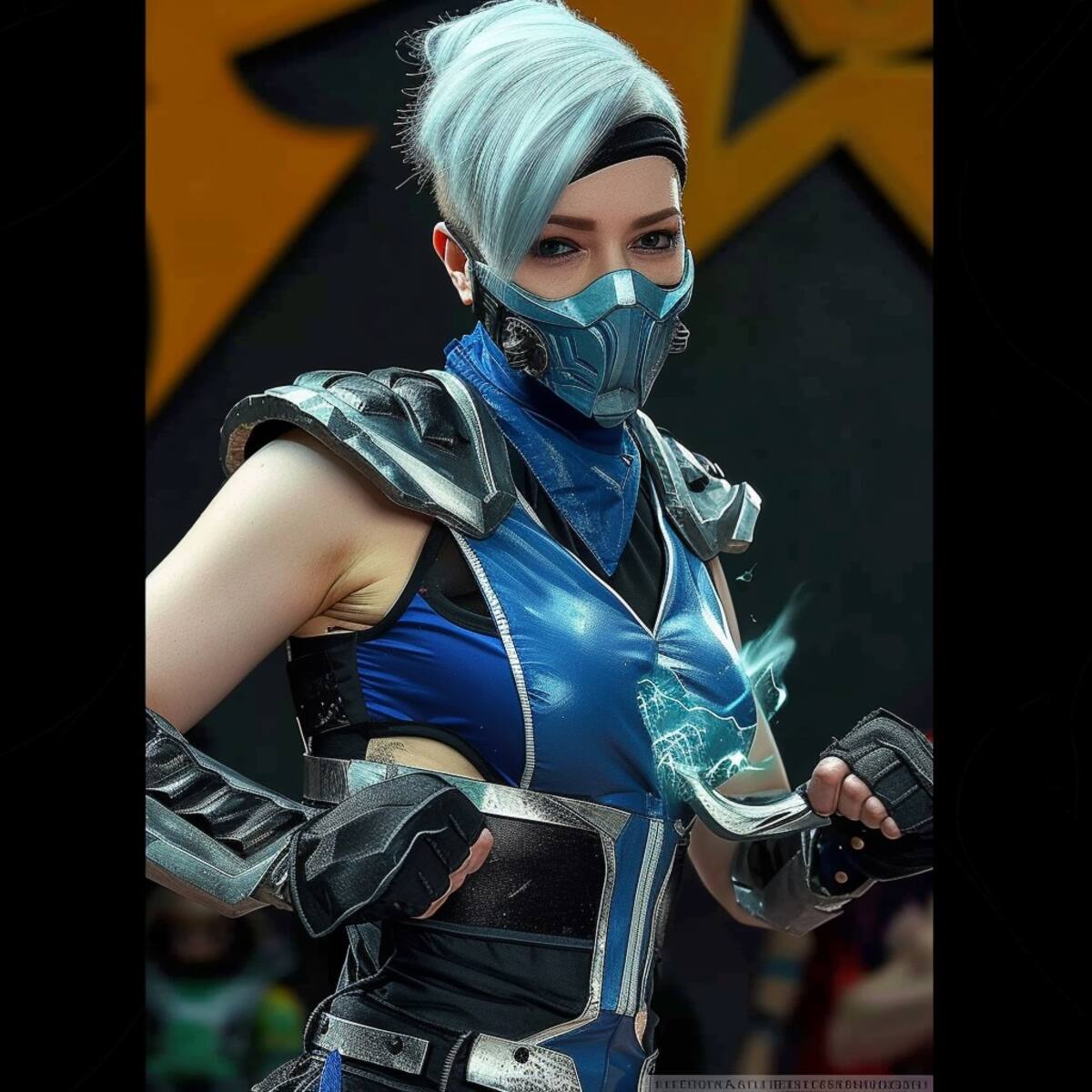 Frost, la guerrera de hielo de Mortal Kombat, cobra vida gracias a la IA de Midjourney.