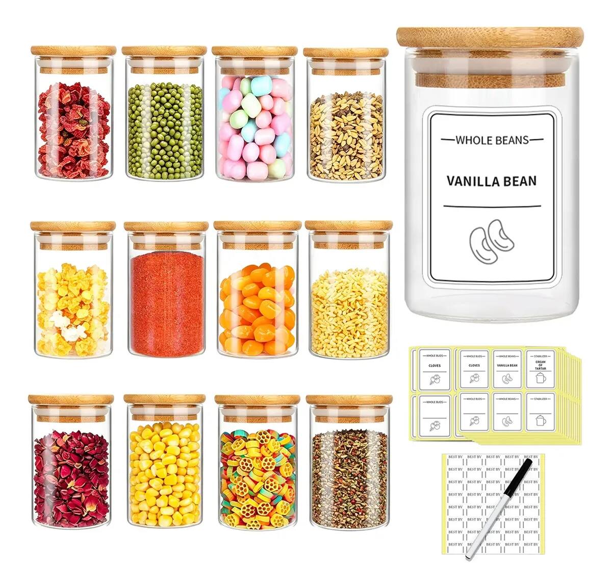 Set de 12 frascos organizadores de cocina de la marca Luvan | Mercado Libre