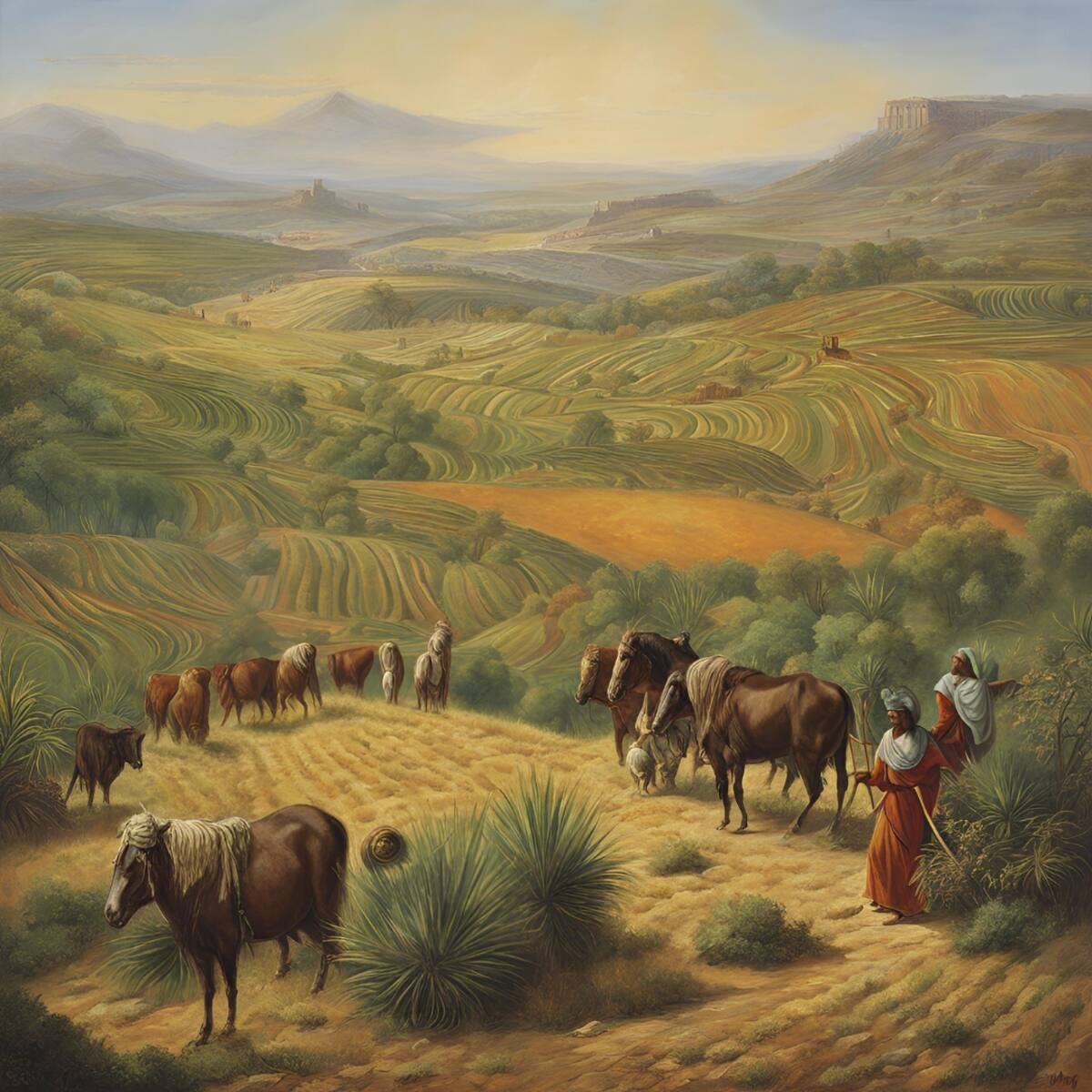 Moros y la agricultura. Imagen creada con IA para ilustrar