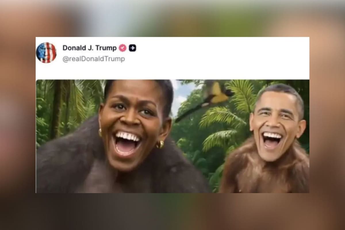 Obama condena “la falta de vergüenza” en las élites políticas tras video difundido por Trump que lo representa como un mono