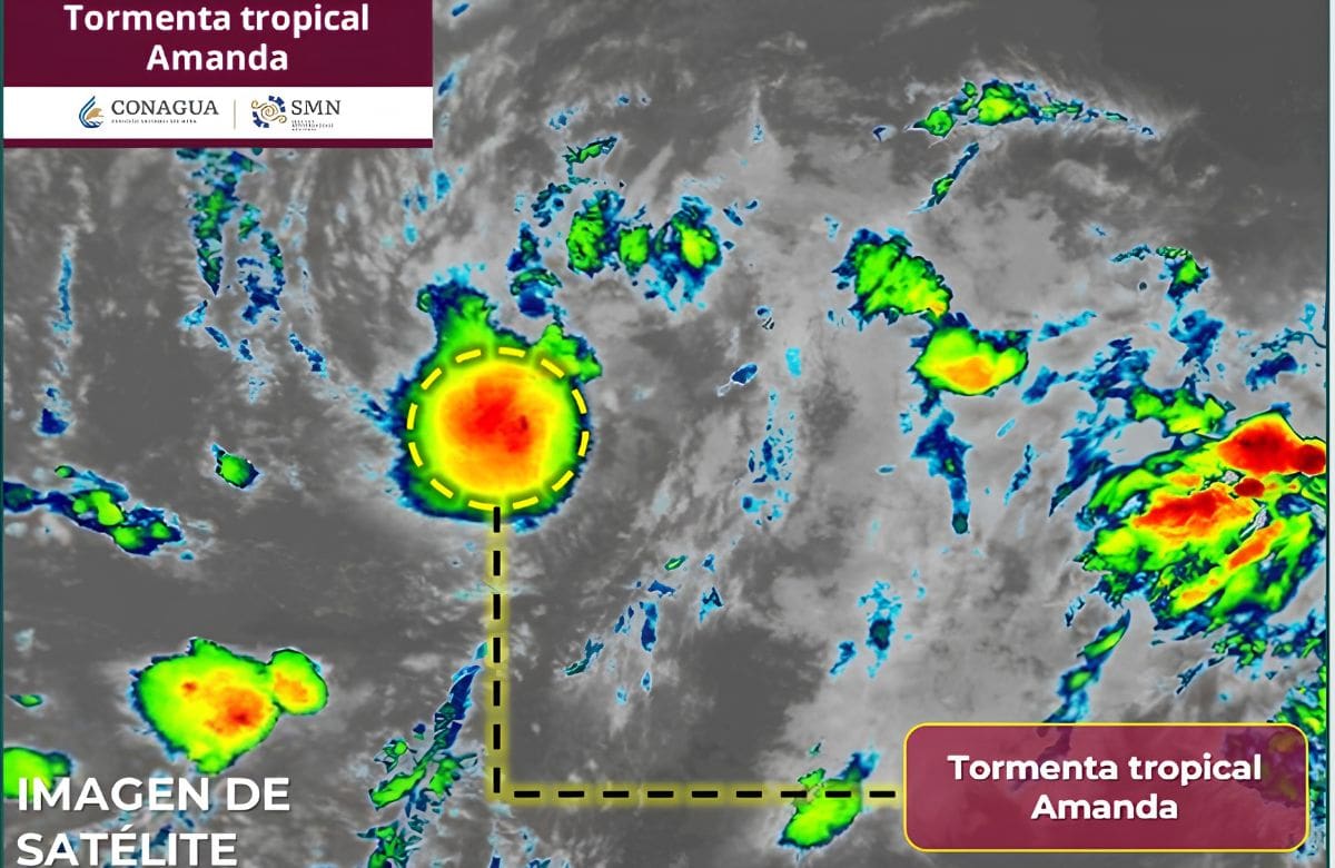 Tormenta tropical Amanda. | Foto: SMN.