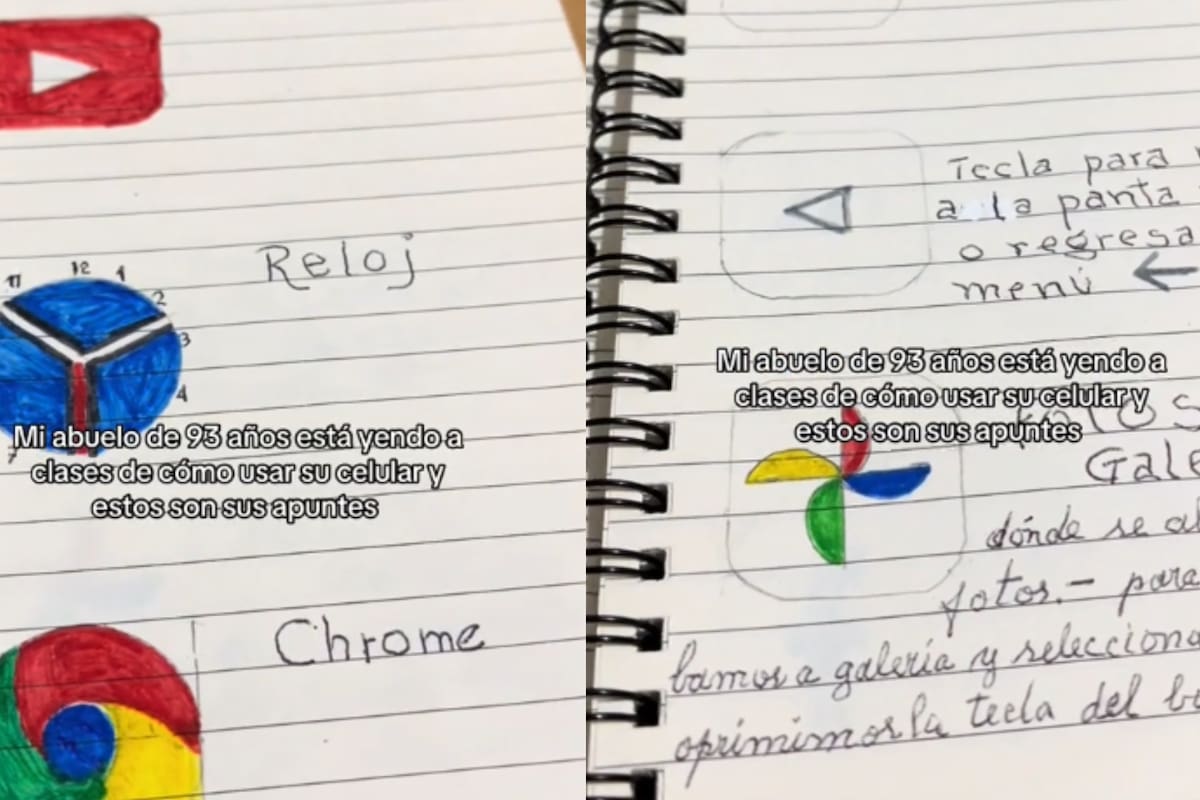 Abuelo de 93 años se vuelve viral por su libreta con anotaciones sobre cómo usar las redes sociales
