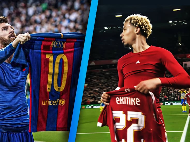 Hugo Ekitike del Liverpool anota y es expulsado tras celebrar como Messi
