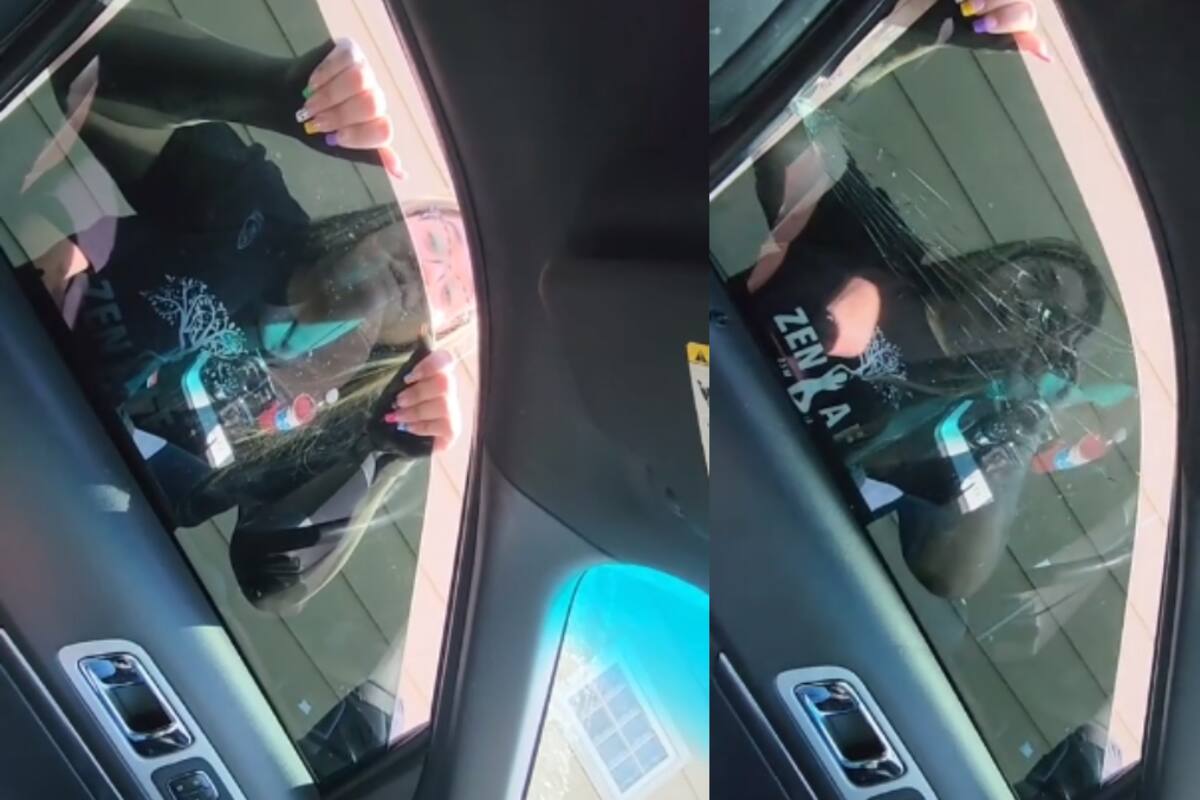 VIRAL | Una mujer molesta le rompe la ventana del coche a un hombre