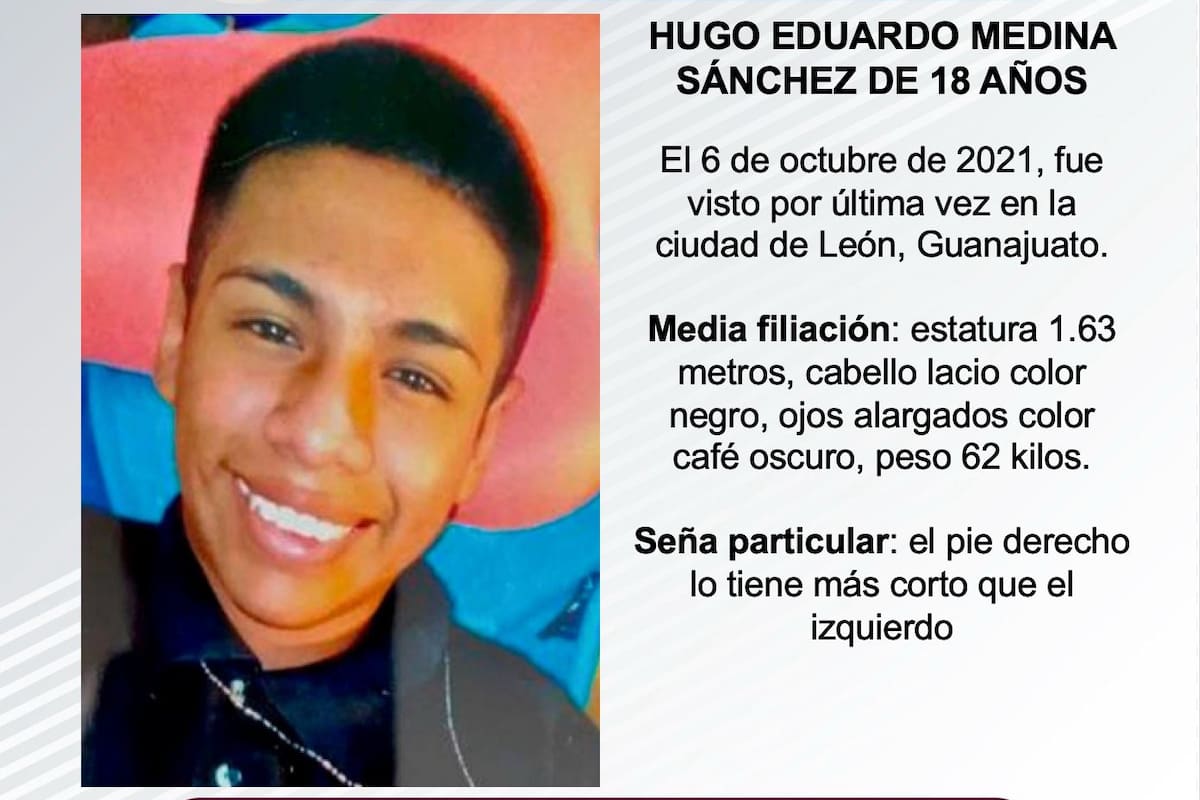 Se busca a Hugo Eduardo Medina Sánchez de 18 años
