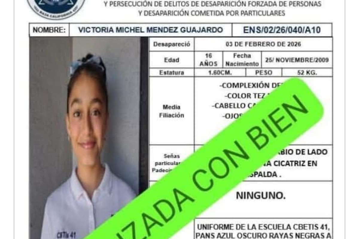 Localizan en Nuevo León a menor reportada como desaparecida en Ensenada